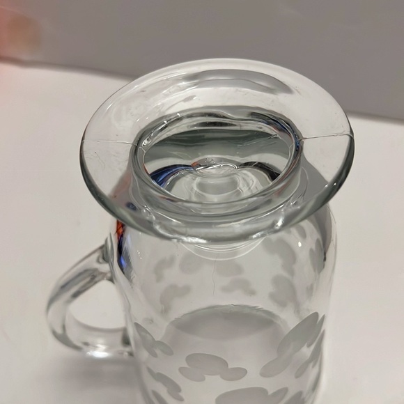 Disney Frosted Mickey Mouse Ears On 10 Oz Pedestal Mug- 5” Tall -Libbey Glass - Picture 7 of 8